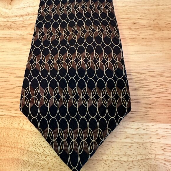 Bill Blass Black Label Silk Tie - 100% Silk - Geometric Made In USA - Picture 1 of 7